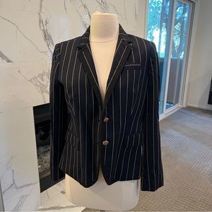 J.Crew SchoolBoy Striped Navy Gold Blazer